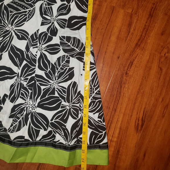 Womens Lime Green/Black n White Leaves Skirt Set - Picture 8 of 8